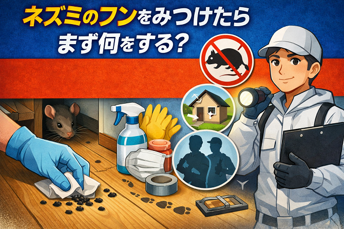 ネズミのフンを見つけたらどうする？安全な掃除・消毒・再発防止と業者に相談すべきケース