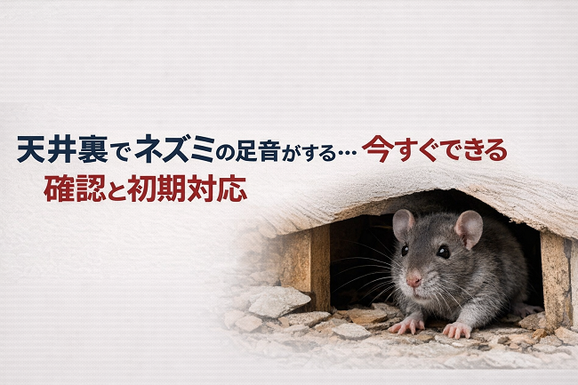 天井裏でネズミの足音がする…今すぐできる確認と初期対応｜自力の限界と業者相談の判断基準