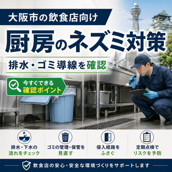 大阪市の飲食店向け｜厨房のネズミ対策は「排水」と「ゴミ導線」から始める