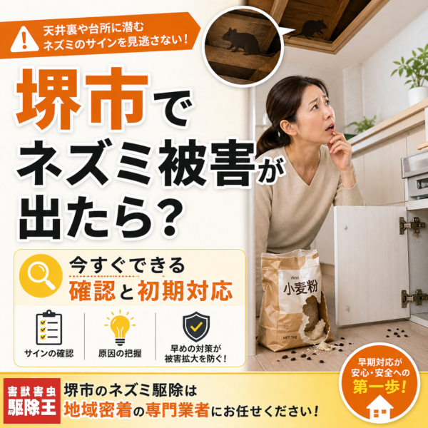 堺市でネズミ被害が出たら？確認方法・初期対応・業者相談の判断基準