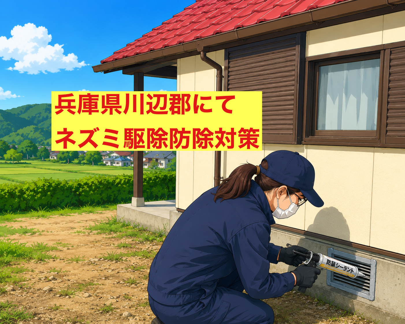 兵庫県川辺郡にてネズミ被害駆除防除対策