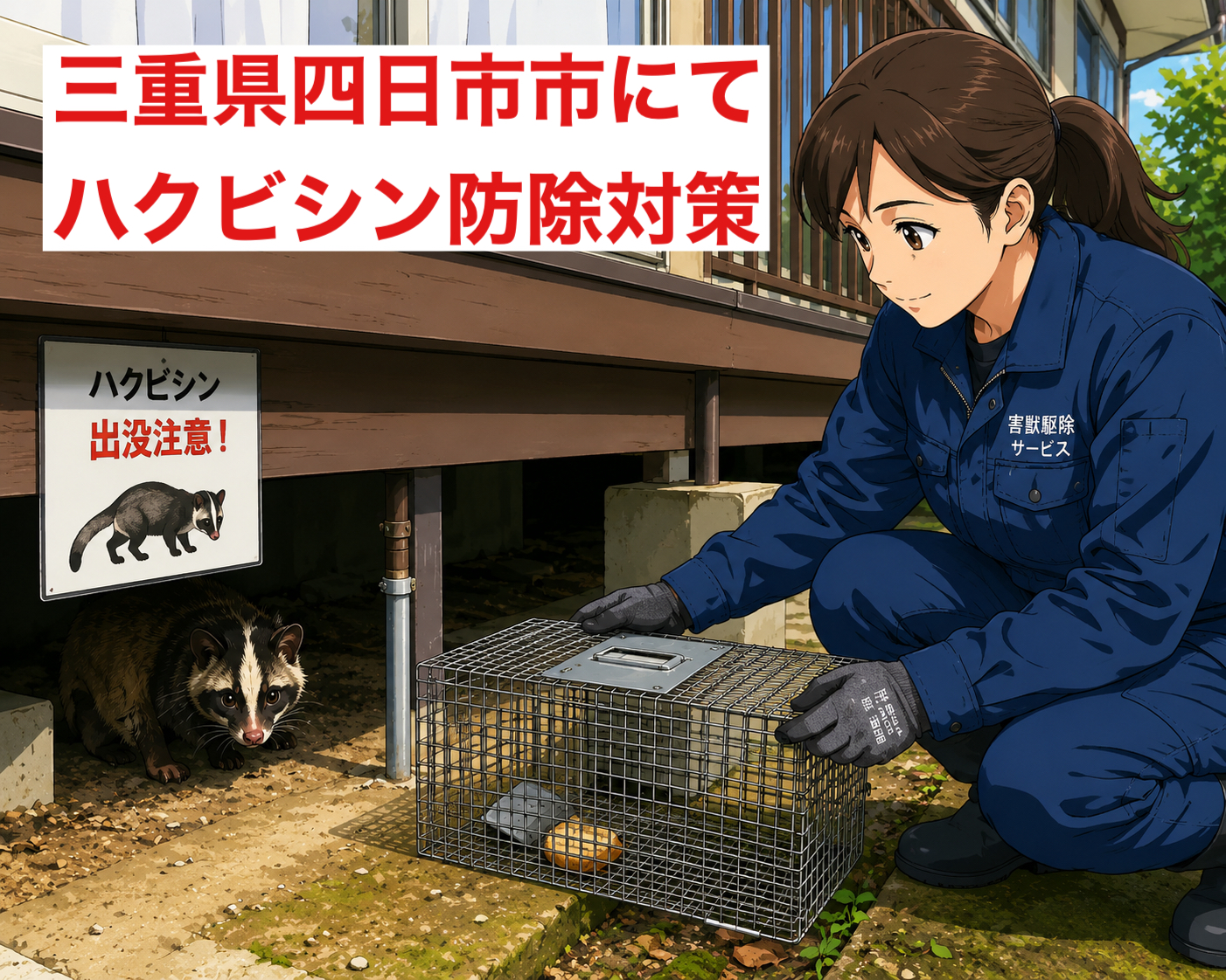 三重県四日市市にてハクビシン駆除防除対策