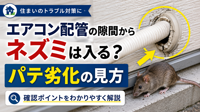 エアコン配管の隙間からネズミは入る？パテ劣化の見方と確認ポイント