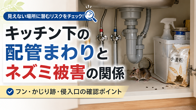 キッチン下の配管まわりとネズミ被害の関係を害獣駆除のプロが解説｜フン・かじり跡・侵入口の確認ポイント