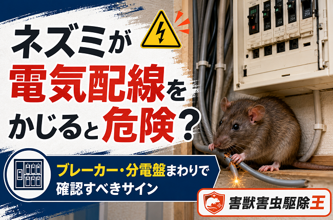 ネズミが電気配線をかじると危険？ブレーカー・分電盤まわりで確認すべきサイン