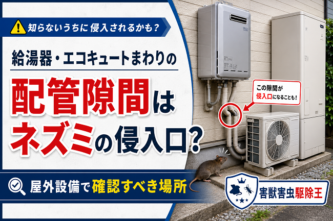 給湯器・エコキュートまわりの配管隙間はネズミの侵入口になる？屋外設備で確認すべき場所