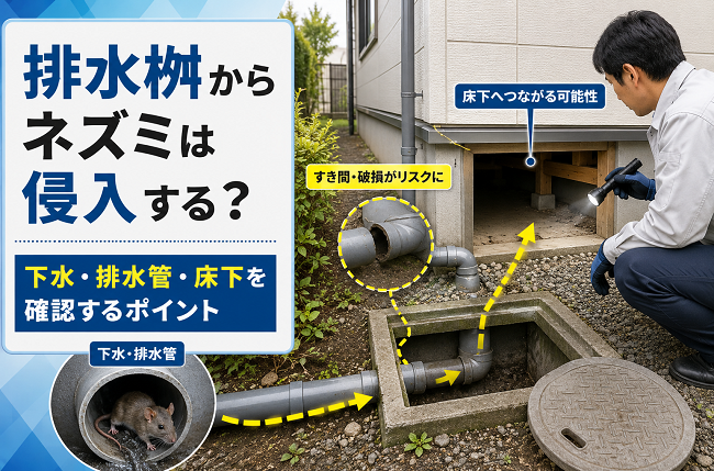 排水桝からネズミは侵入する？下水・排水管・床下を確認するポイント