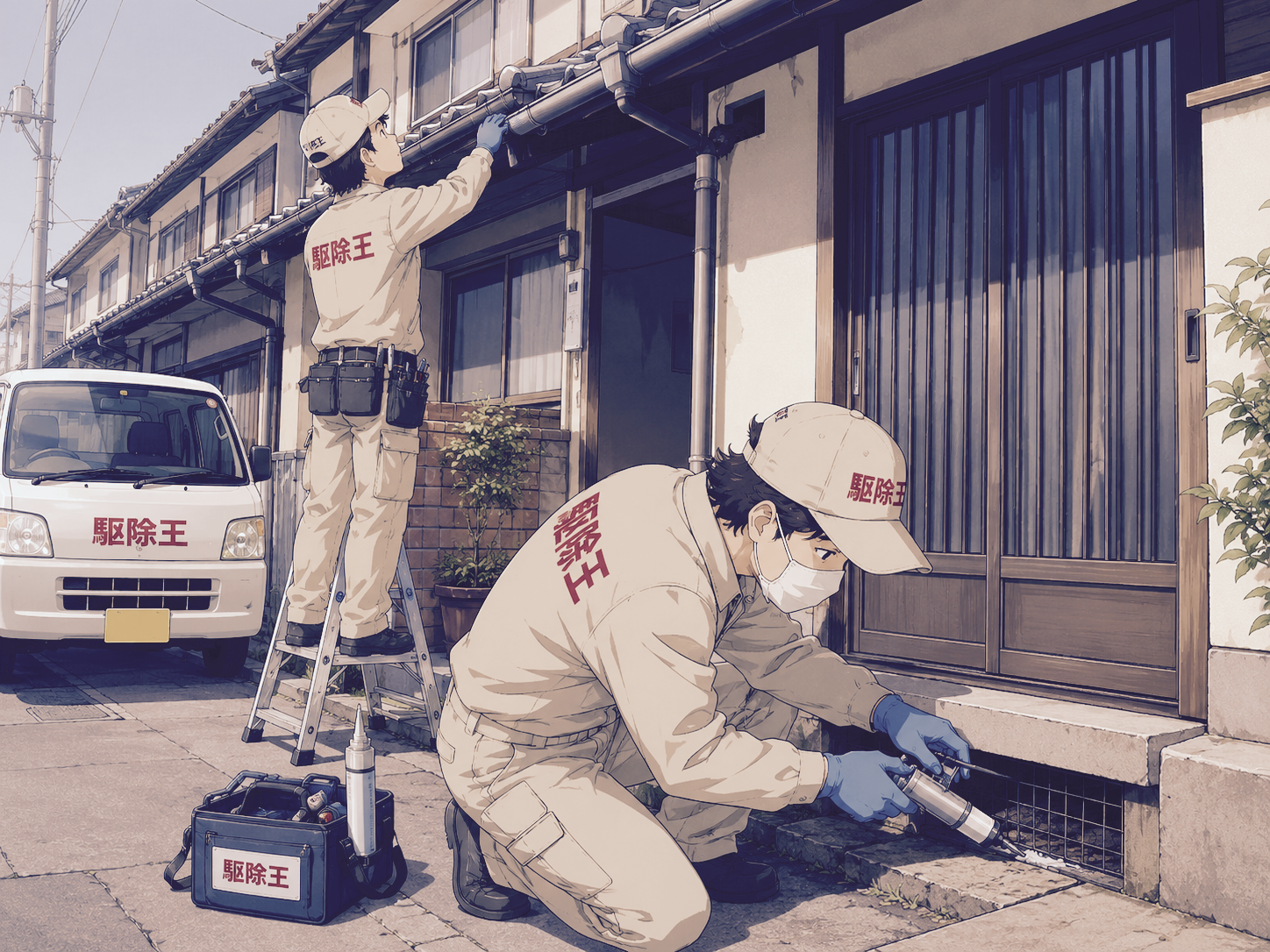 大阪市旭区にてイタチ被害駆除防除対策