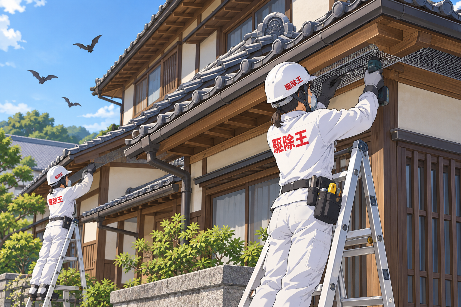 愛知県知多市にてコウモリ被害防除対策